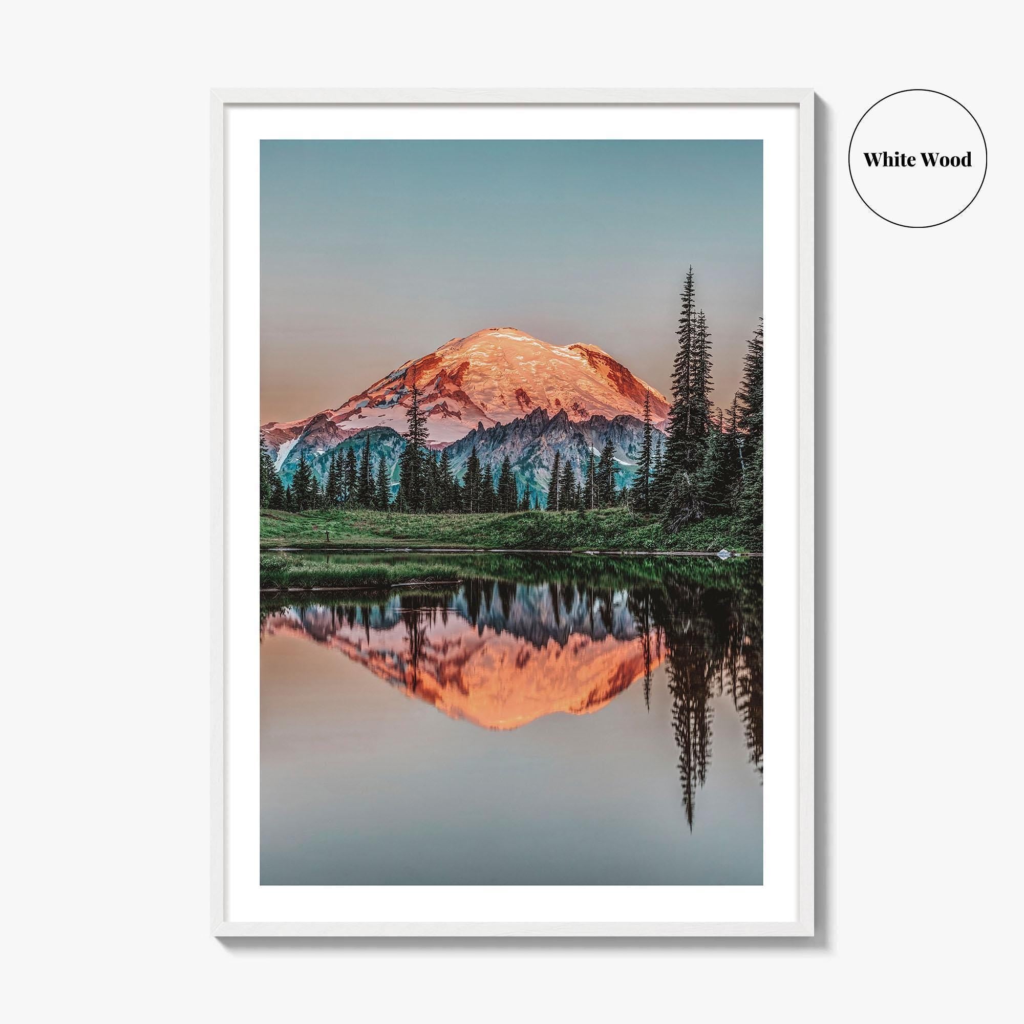 Mount Rainier Fine Art Photo Print, Tipsoo Lake, National Park, Washington USA Poster