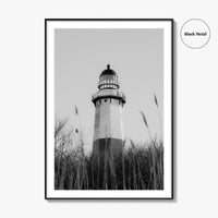 Montauk Black and White Fine Art Photo Print, Lighthouse, Hamptons, Long Island Poster