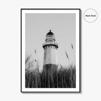 Montauk Black and White Fine Art Photo Print, Lighthouse, Hamptons, Long Island Poster
