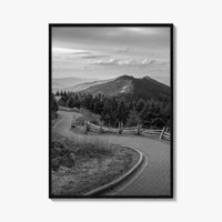 Mount Mitchell Black and White Fine Art Photo Print, Blue Ridge Mountains Poster