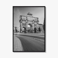 Munich Black and White Fine Art Photo Print, Siegestor, Bavaria, Germany Wall Poster