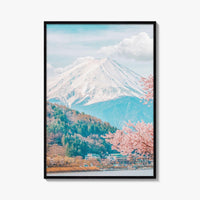 Mount Fuji Fine Art Photo Print, Kawaguchiko Japan, Sakura Cherry Blossom Wall Decor Poster