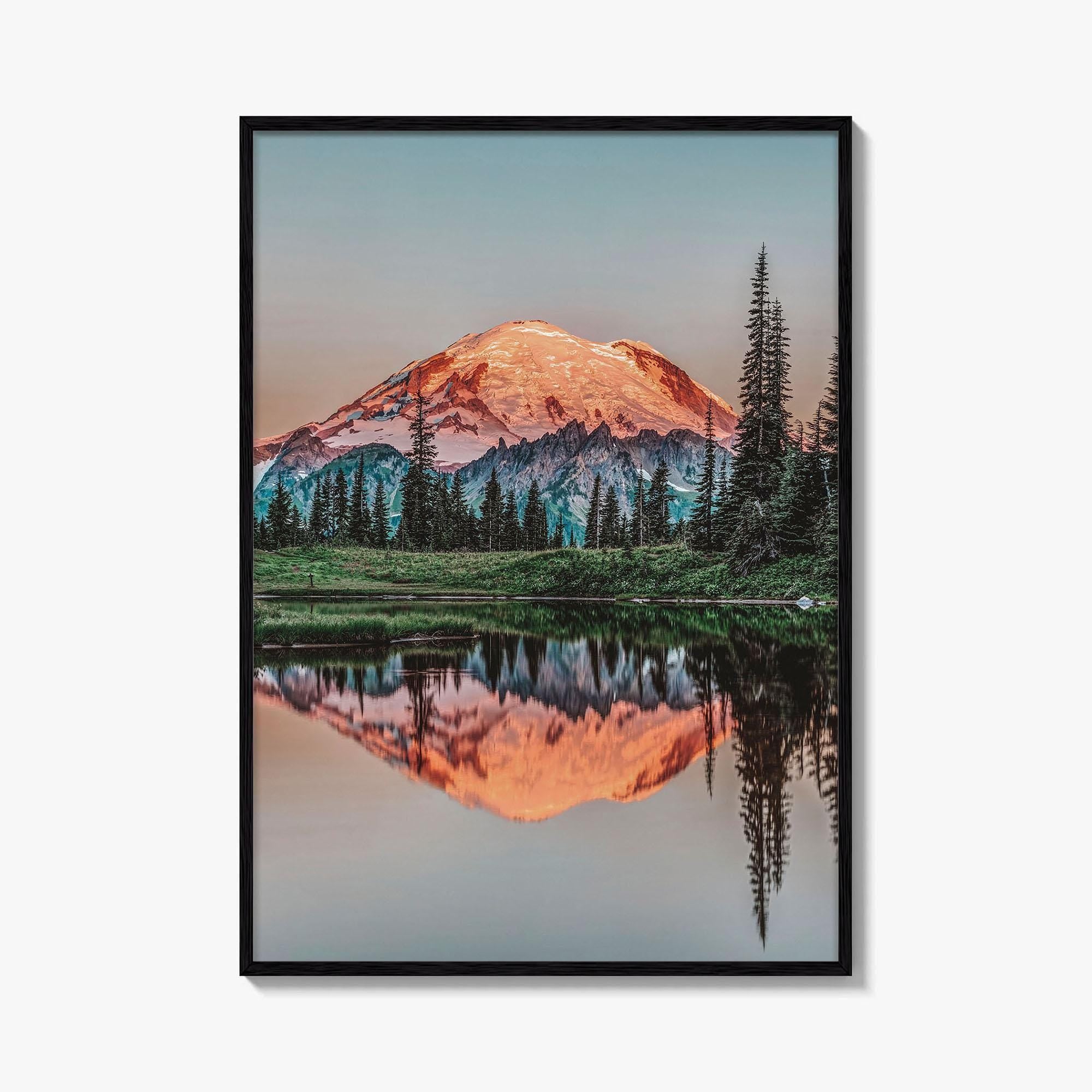 Mount Rainier Fine Art Photo Print, Tipsoo Lake, National Park, Washington USA Poster