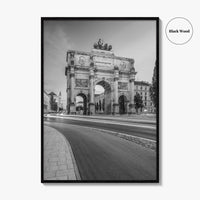 Munich Black and White Fine Art Photo Print, Siegestor, Bavaria, Germany Wall Poster