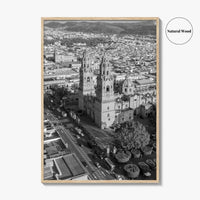 Morelia Black and White Fine Art Photo Print, Cathedral Michoacán Mexico Poster
