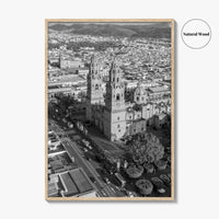 Morelia Black and White Fine Art Photo Print, Cathedral Michoacán Mexico Poster