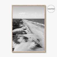 Nags Head Black and White Fine Art Photo Print, Outer Banks Fishing Pier Poster