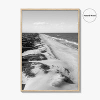 Nags Head Black and White Fine Art Photo Print, Outer Banks Fishing Pier Poster