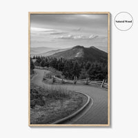 Mount Mitchell Black and White Fine Art Photo Print, Blue Ridge Mountains Poster