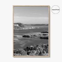 Mississippi River Black and White Fine Art Photo Print, Autumn Landscape USA Poster