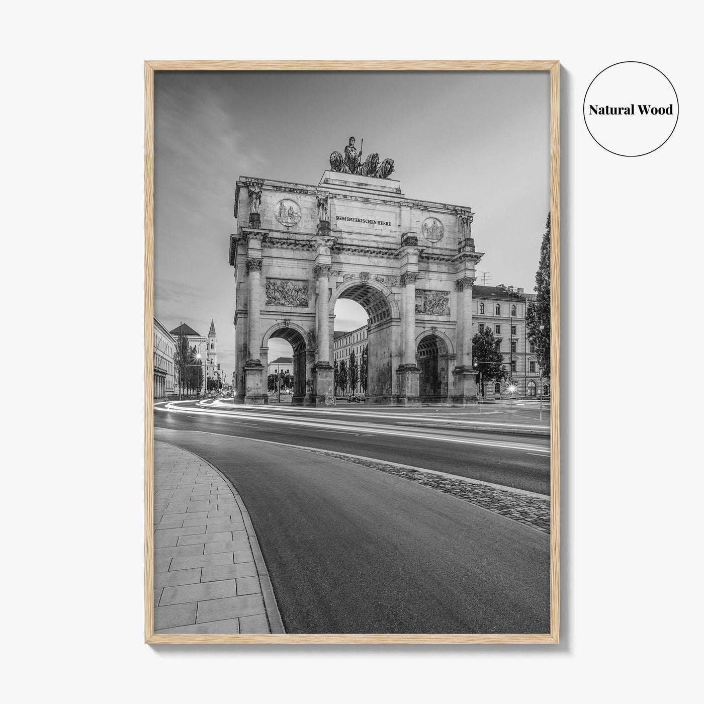 Munich Black and White Fine Art Photo Print, Siegestor, Bavaria, Germany Wall Poster