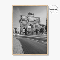 Munich Black and White Fine Art Photo Print, Siegestor, Bavaria, Germany Wall Poster