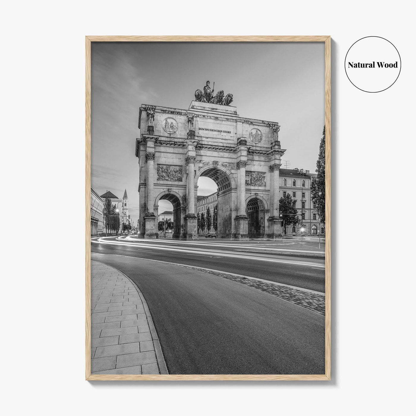 Munich Black and White Fine Art Photo Print, Siegestor, Bavaria, Germany Wall Poster
