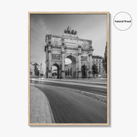 Munich Black and White Fine Art Photo Print, Siegestor, Bavaria, Germany Wall Poster