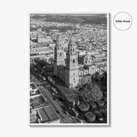 Morelia Black and White Fine Art Photo Print, Cathedral Michoacán Mexico Poster