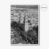 Morelia Black and White Fine Art Photo Print, Cathedral Michoacán Mexico Poster