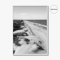 Nags Head Black and White Fine Art Photo Print, Outer Banks Fishing Pier Poster