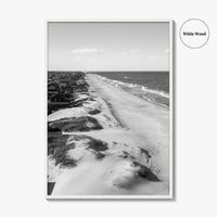 Nags Head Black and White Fine Art Photo Print, Outer Banks Fishing Pier Poster