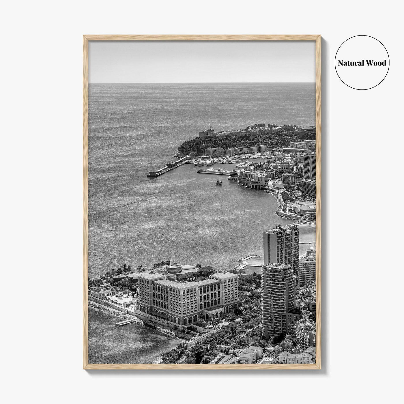 Monaco Skyline Black and White Fine Art Photo Print, Monte Carlo, Europe Poster