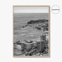 Monaco Skyline Black and White Fine Art Photo Print, Monte Carlo, Europe Poster