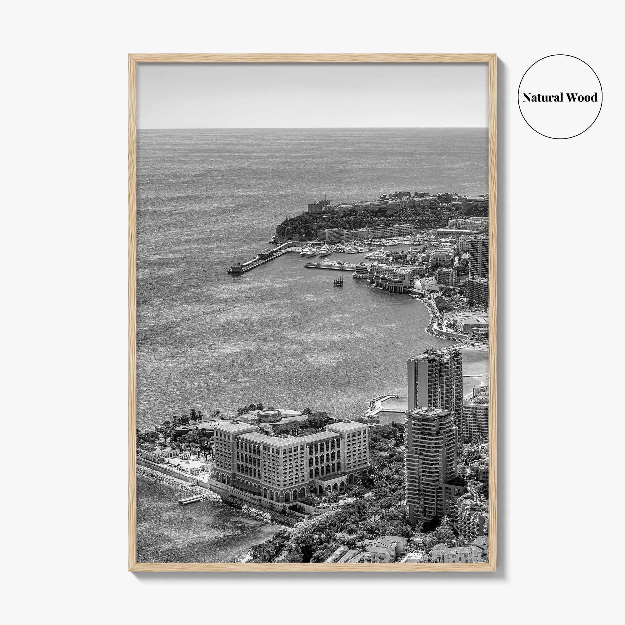 Monaco Skyline Black and White Fine Art Photo Print, Monte Carlo, Europe Poster