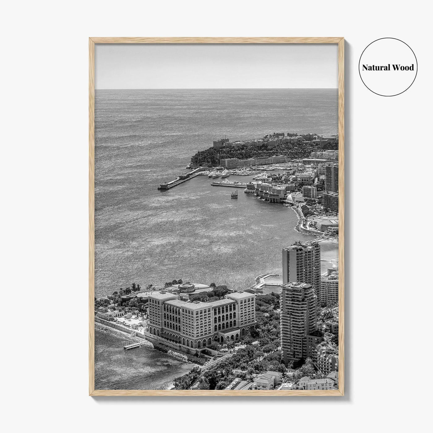 Monaco Skyline Black and White Fine Art Photo Print, Monte Carlo, Europe Poster