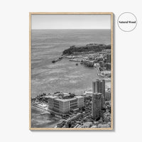Monaco Skyline Black and White Fine Art Photo Print, Monte Carlo, Europe Poster