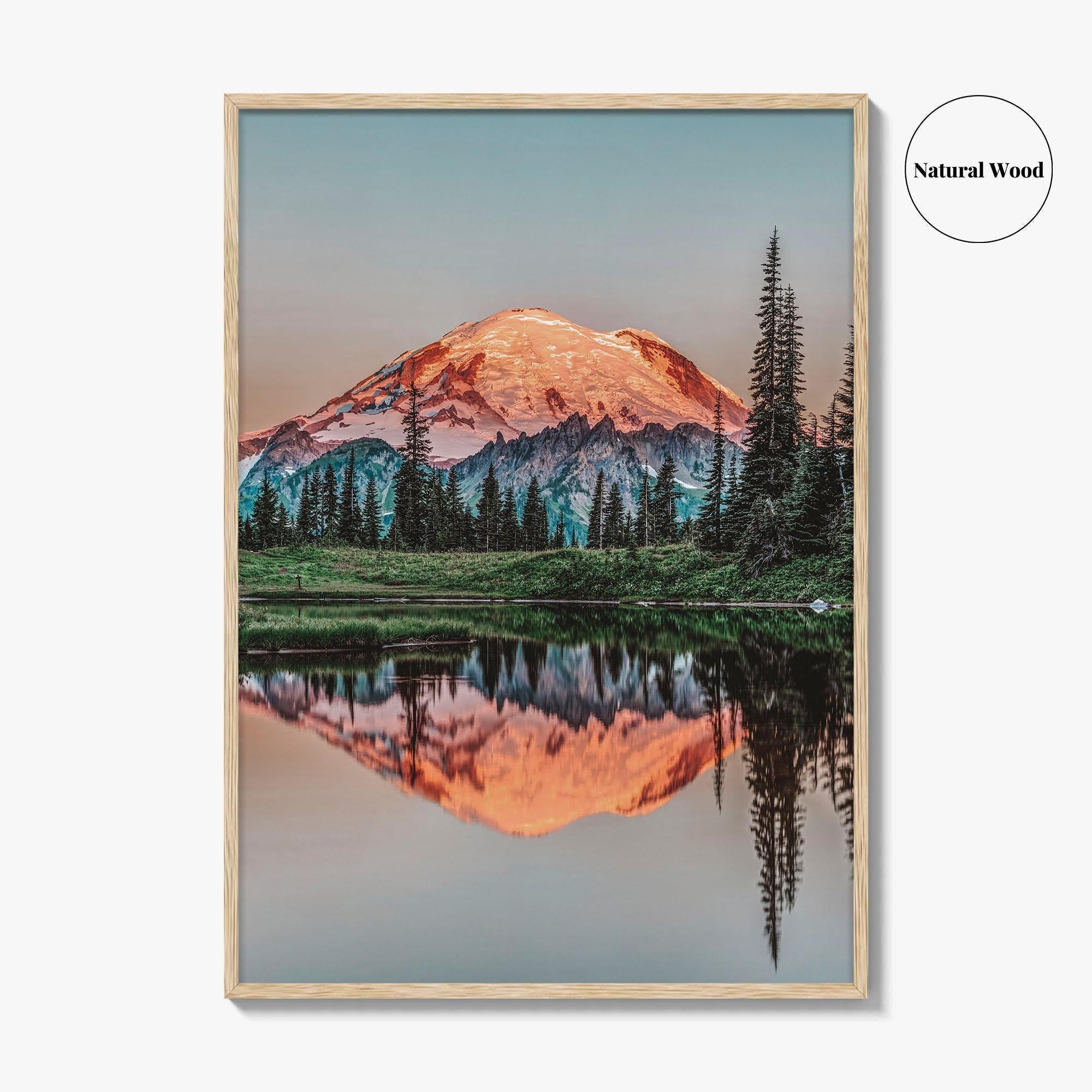 Mount Rainier Fine Art Photo Print, Tipsoo Lake, National Park, Washington USA Poster