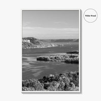 Mississippi River Black and White Fine Art Photo Print, Autumn Landscape USA Poster