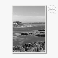Mississippi River Black and White Fine Art Photo Print, Autumn Landscape USA Poster