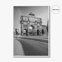 Munich Black and White Fine Art Photo Print, Siegestor, Bavaria, Germany Wall Poster