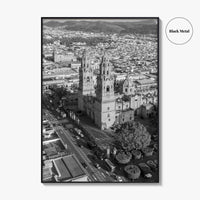 Morelia Black and White Fine Art Photo Print, Cathedral Michoacán Mexico Poster