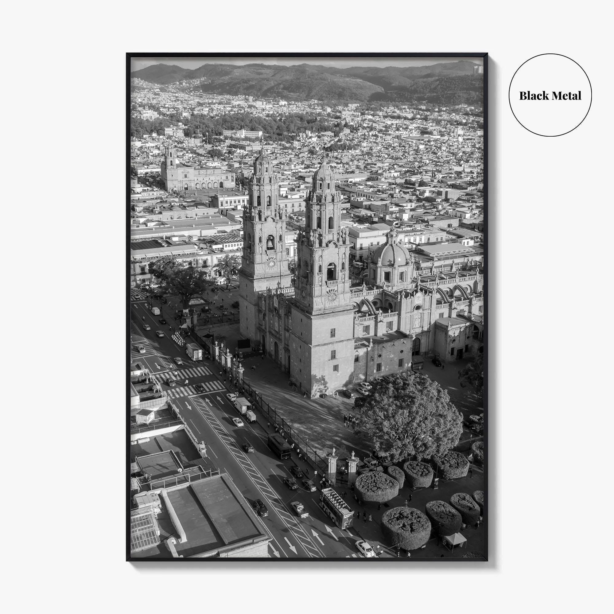 Morelia Black and White Fine Art Photo Print, Cathedral Michoacán Mexico Poster