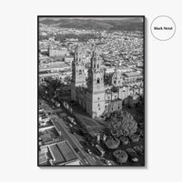 Morelia Black and White Fine Art Photo Print, Cathedral Michoacán Mexico Poster