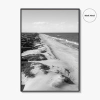 Nags Head Black and White Fine Art Photo Print, Outer Banks Fishing Pier Poster