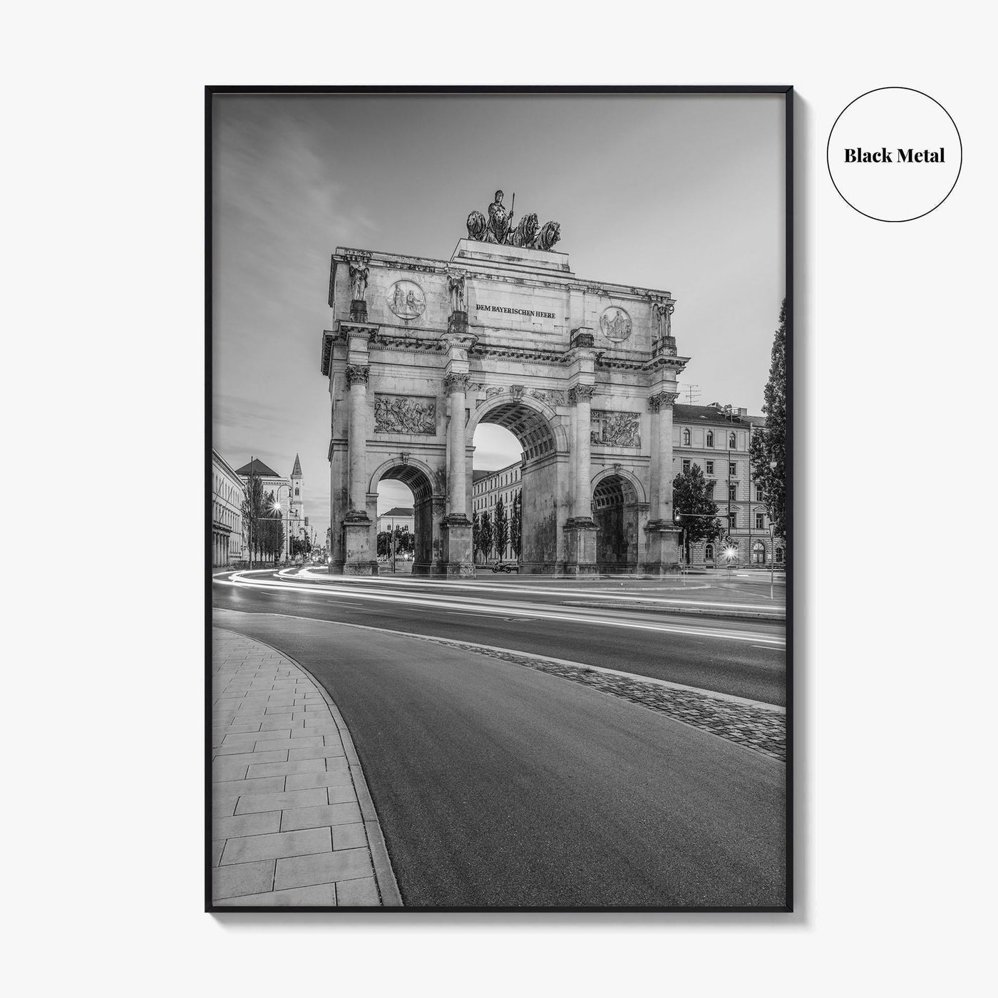 Munich Black and White Fine Art Photo Print, Siegestor, Bavaria, Germany Wall Poster