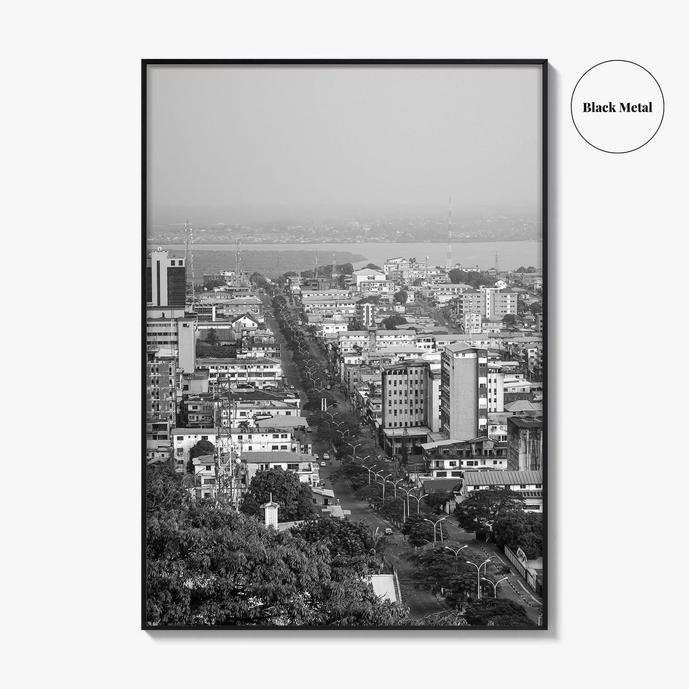 Monrovia Black and White Fine Art Photo Print, Liberia Cityscape Wall Decor Poster