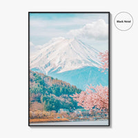 Mount Fuji Fine Art Photo Print, Kawaguchiko Japan, Sakura Cherry Blossom Wall Decor Poster
