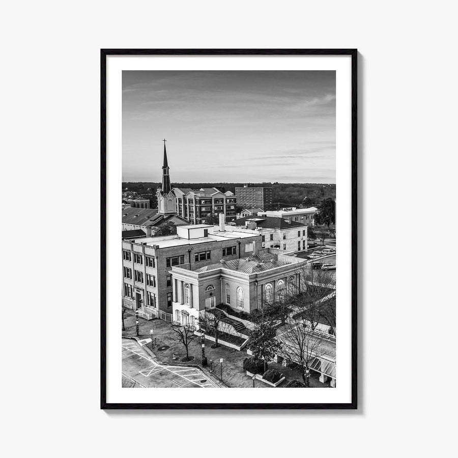 Athens Georgia Skyline Black and White Fine Art Photo Print, GA USA Poster