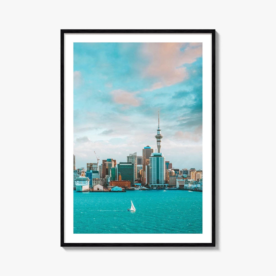 Auckland Skyline Fine Art Photo Print, New Zealand Wall Decor Poster, Harbour