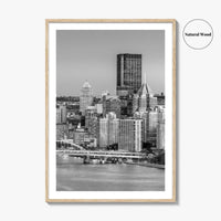 Pittsburgh Skyline Black and White Fine Art Photo Print, Pennsylvania Wall Decor Poster, USA