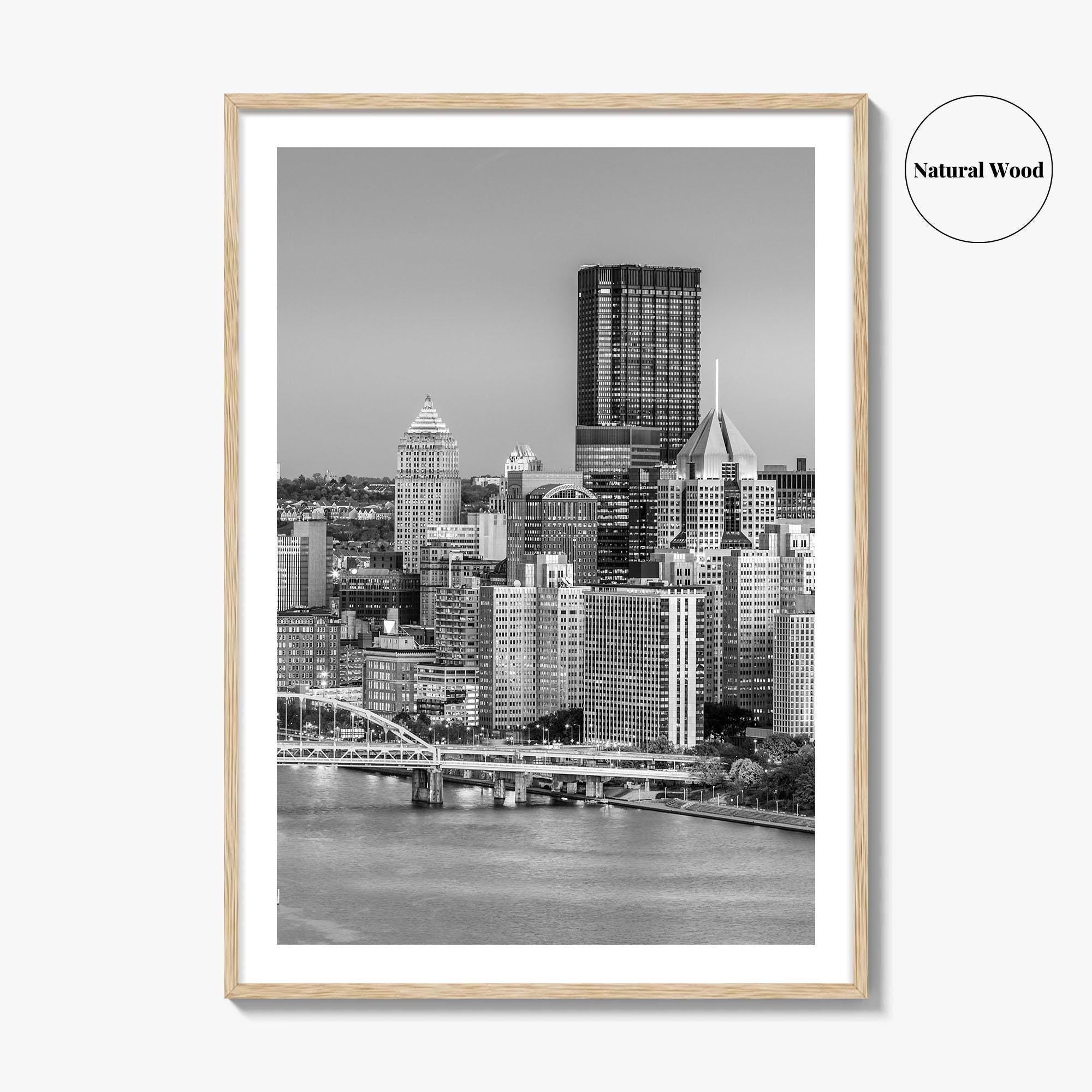 Pittsburgh Skyline Black and White Fine Art Photo Print, Pennsylvania Wall Decor Poster, USA