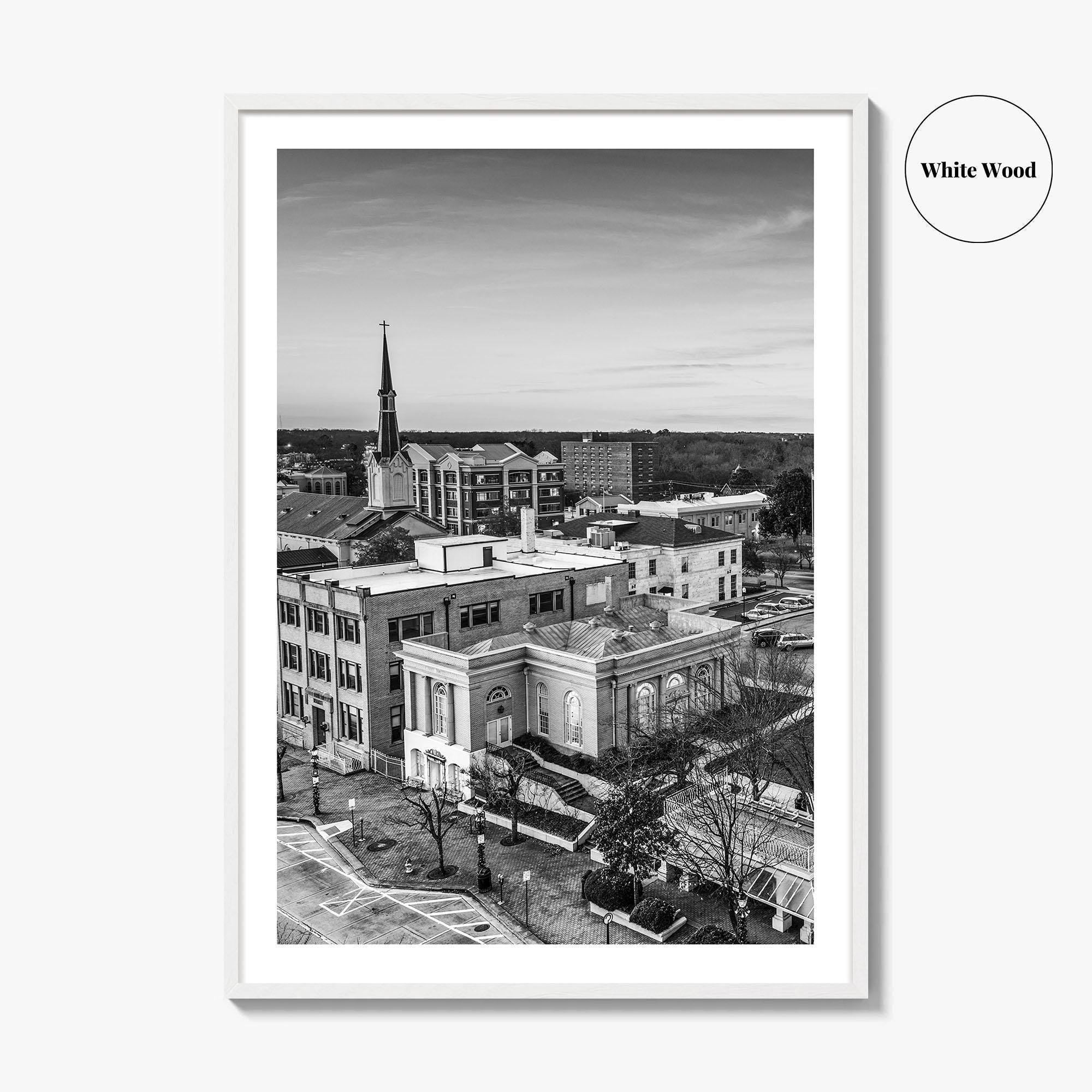 Athens Georgia Skyline Black and White Fine Art Photo Print, GA USA Poster