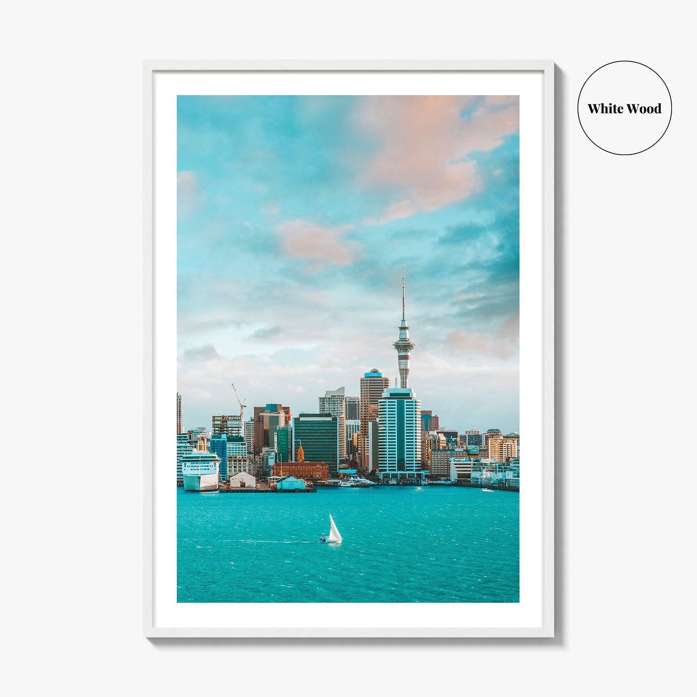 Auckland Skyline Fine Art Photo Print, New Zealand Wall Decor Poster, Harbour