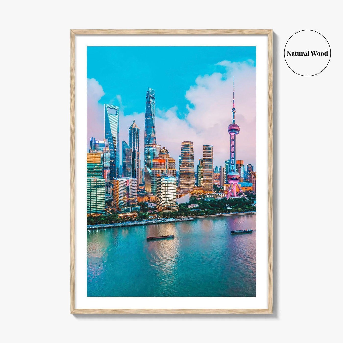 Shanghai Skyline Fine Art Photo Print, Pudong, Aerial Night, China Wall Decor Poster