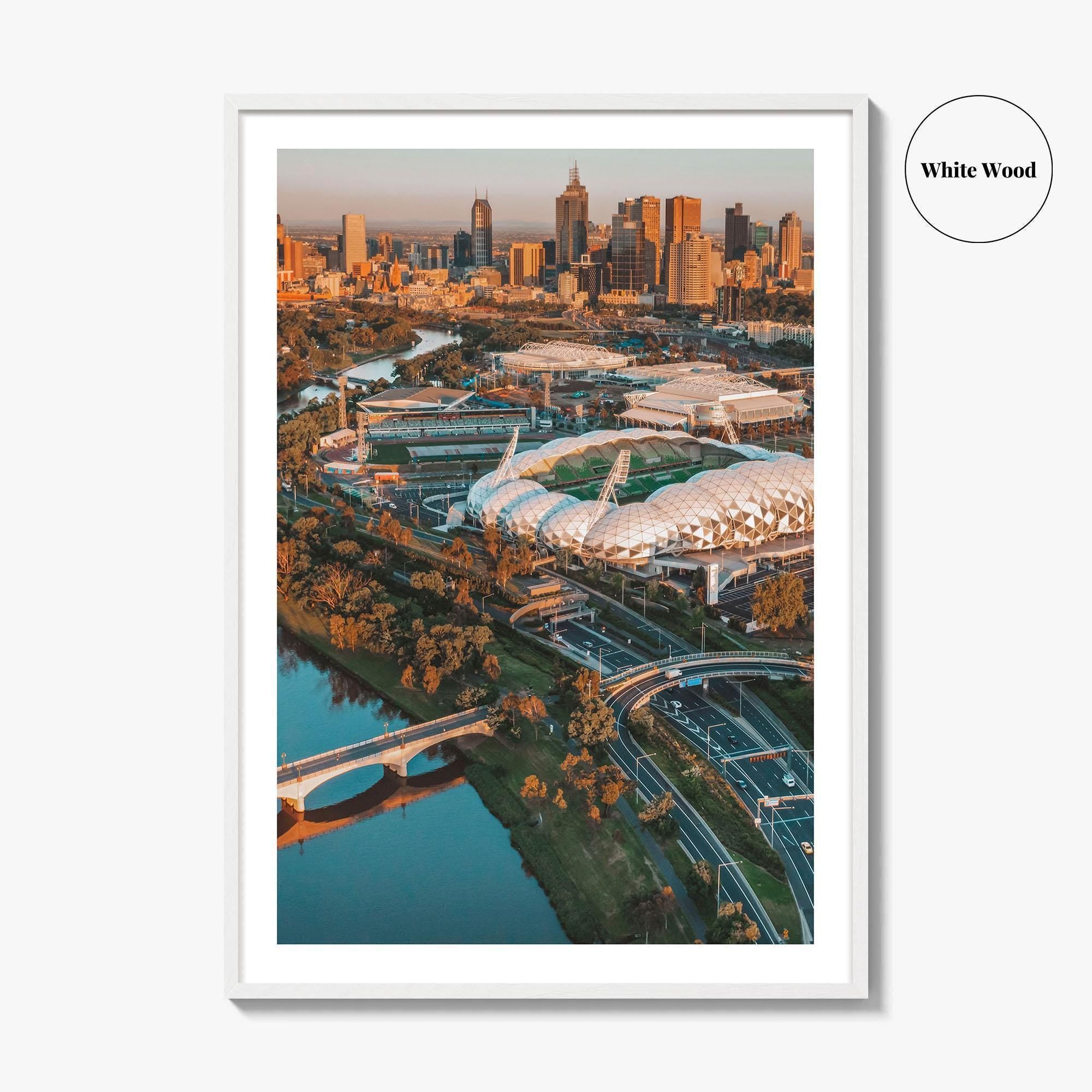 Melbourne Skyline Fine Art Photo Print, Aerial, Victoria, Australia, Wall Decor, Poster