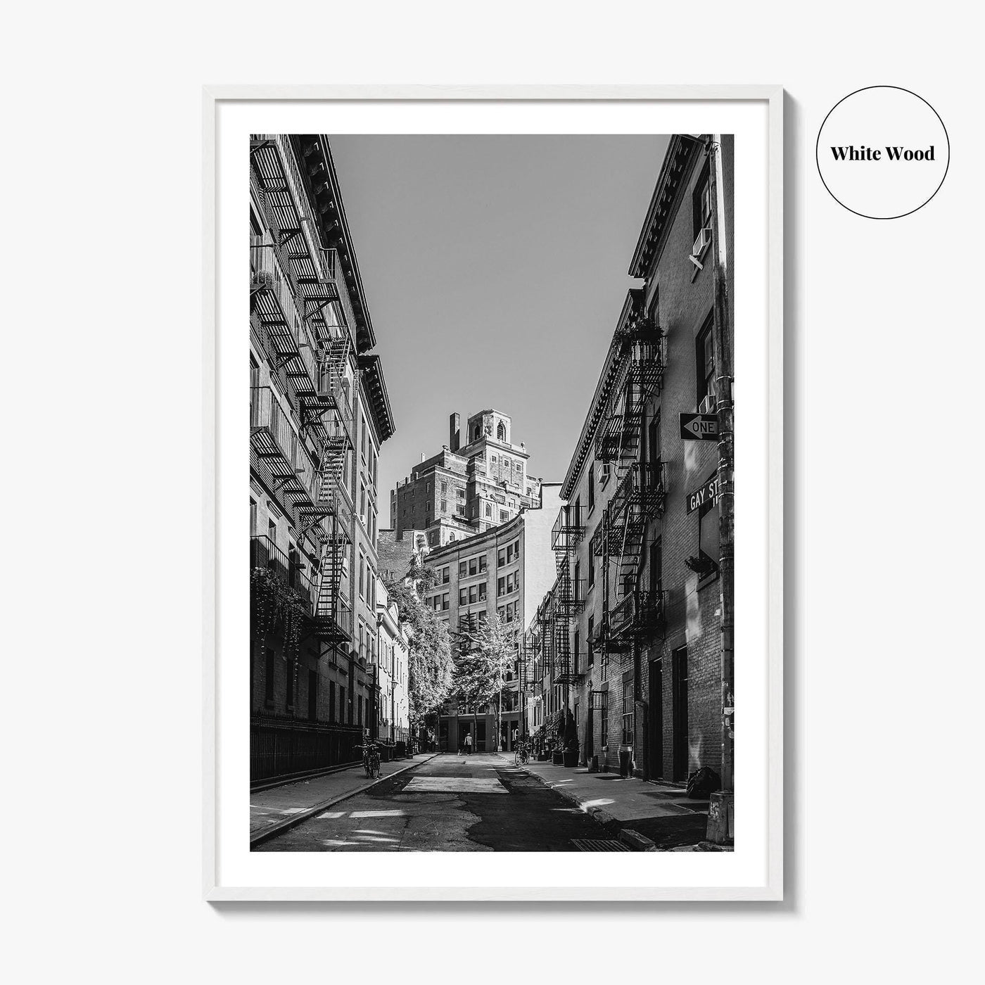 Greenwich Village Black and White Fine Art Photo Print, Gay Street, Manhattan NYC