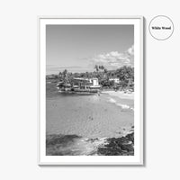 Kailua Kona Black and White Fine Art Photo Print, Magic Sands Beach, Hawaii Poster