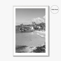 Kailua Kona Black and White Fine Art Photo Print, Magic Sands Beach, Hawaii Poster