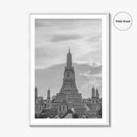 Bangkok Black and White Fine Art Photo Print, Wat Arun Temple Poster, Thailand Poster
